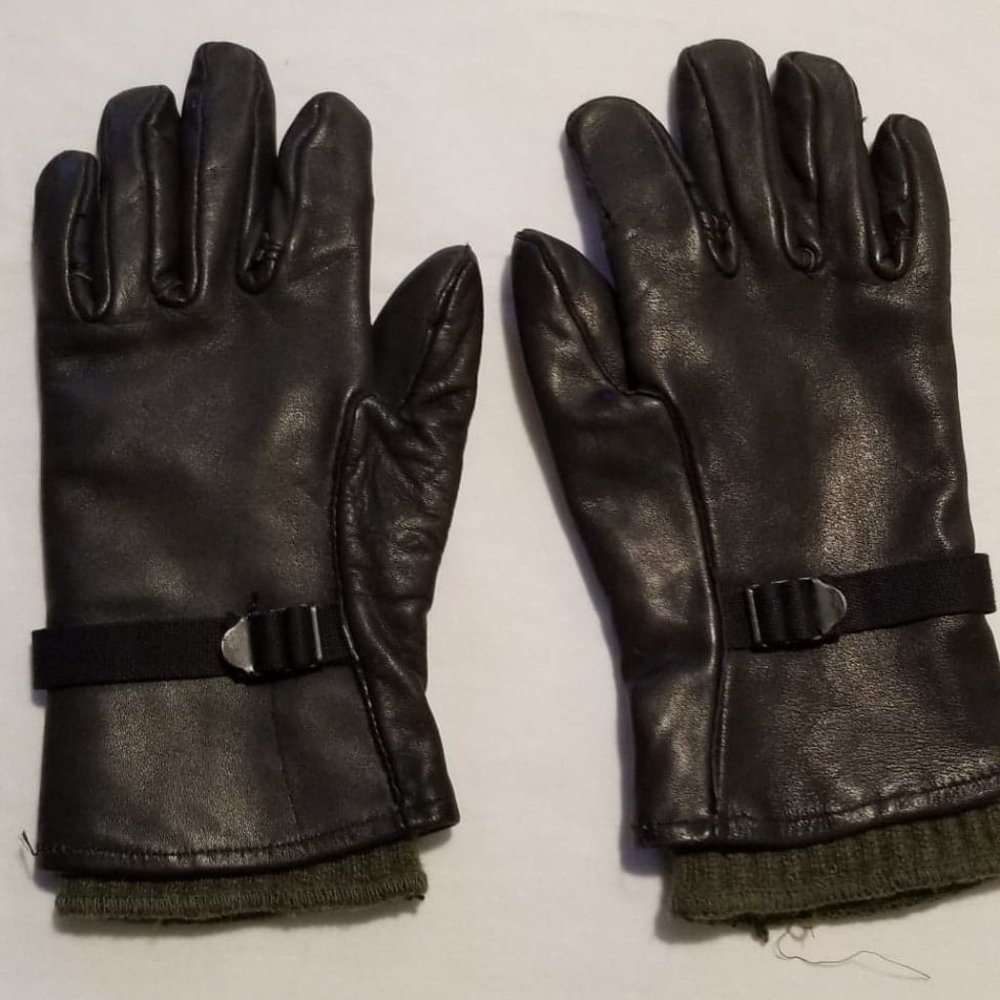 Vintage Leather Ladies Gloves Leather Wool S